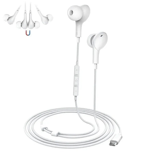 KTX-983891 Type-C Wired Earphones with Bass Control for Mobile Gaming and Music