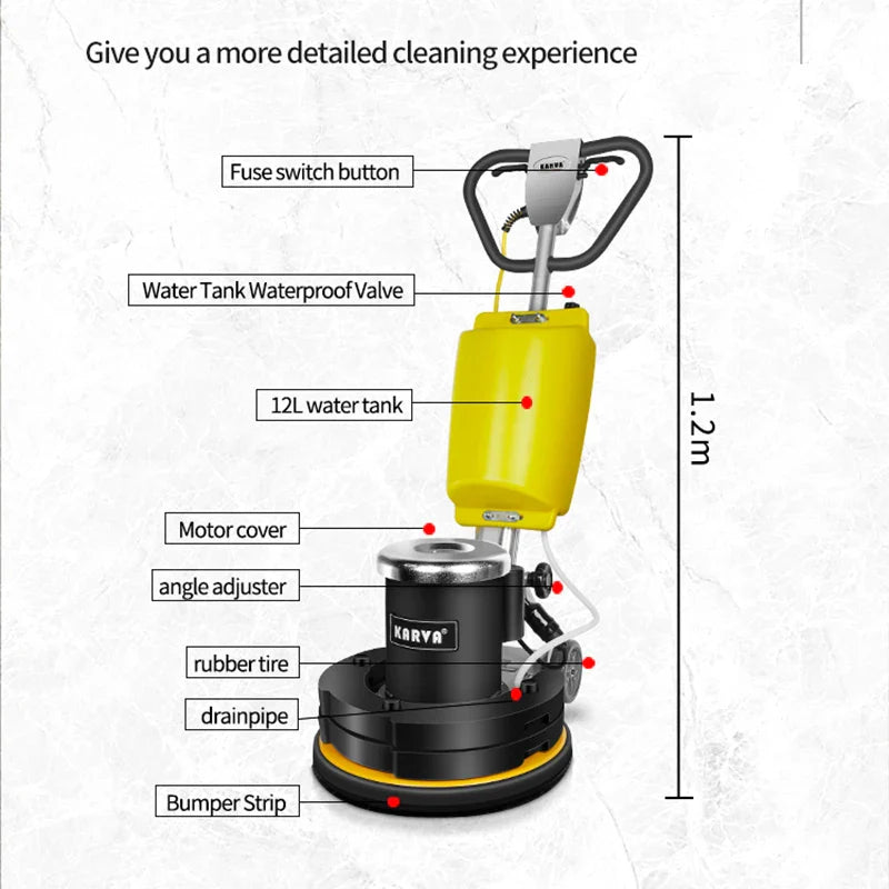 KTX-798163 17 Inch Floor Scrubber Polishing Machine for Wood Waxing and Commercial Cleaning
