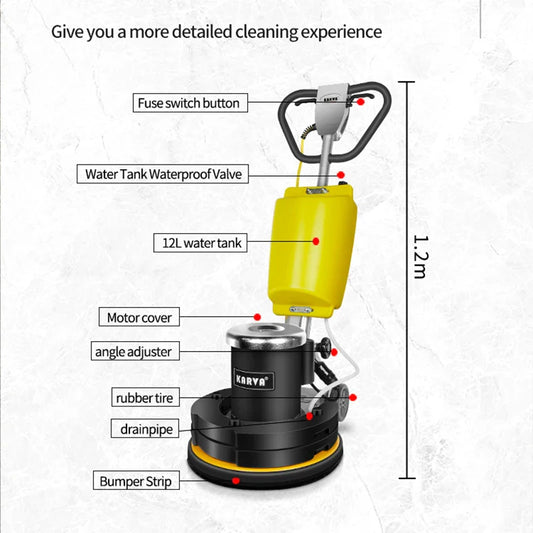 KTX-798163 17 Inch Floor Scrubber Polishing Machine for Wood Waxing and Commercial Cleaning