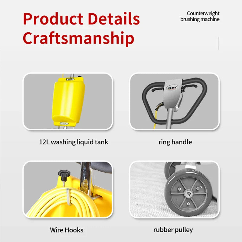 KTX-798163 17 Inch Floor Scrubber Polishing Machine for Wood Waxing and Commercial Cleaning