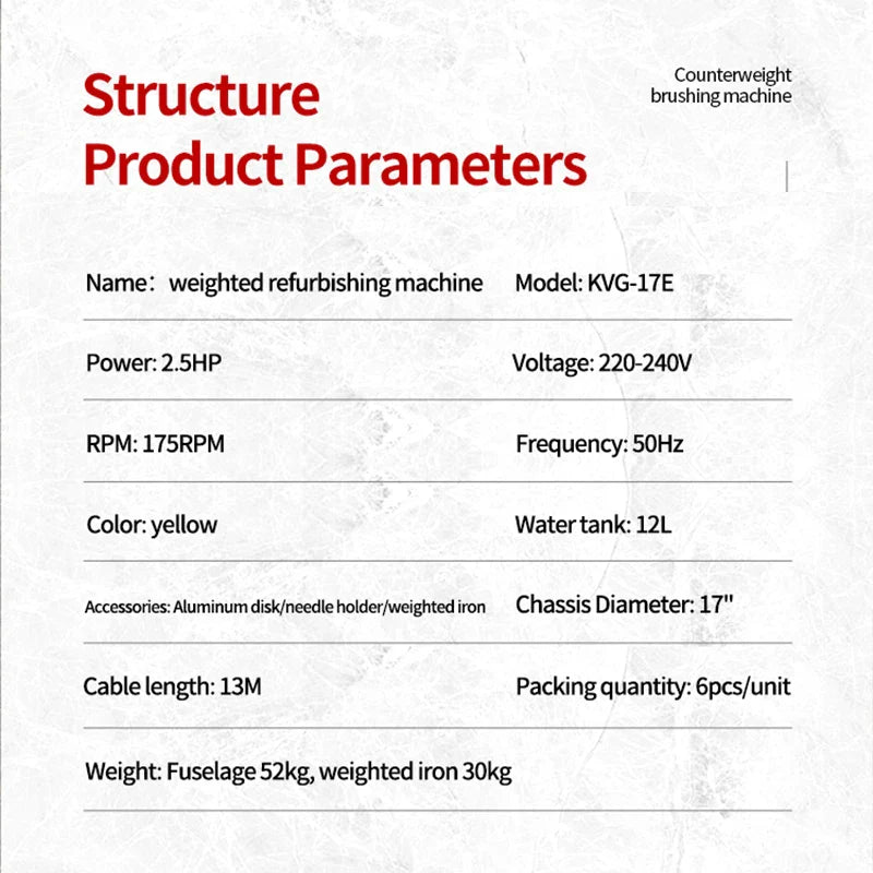 KTX-798163 17 Inch Floor Scrubber Polishing Machine for Wood Waxing and Commercial Cleaning