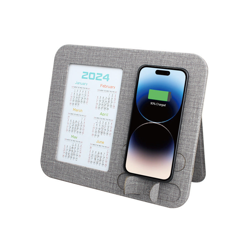 KTX-814419 7-Inch & 8-Inch Flat Bracket Wireless Charger Desktop Mouse Pad in Yellow & Black