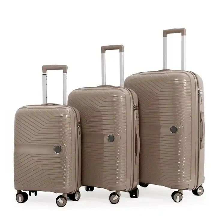 KTX-227411 PP Luggage Set - 3 Waterproof Hard Shell Travel Suitcases in 20'', 24'', and 28'' Sizes
