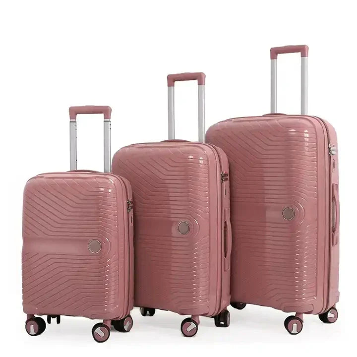 KTX-227411 PP Luggage Set - 3 Waterproof Hard Shell Travel Suitcases in 20'', 24'', and 28'' Sizes