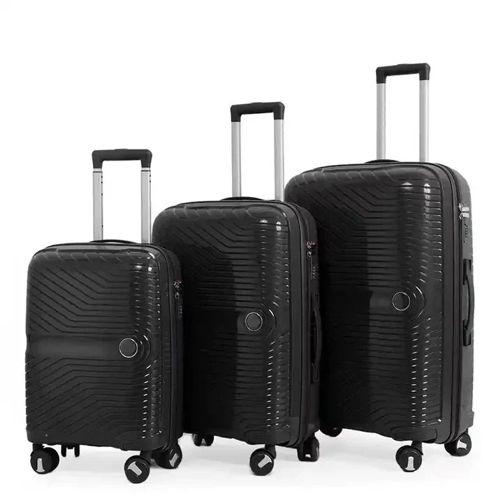 KTX-227411 PP Luggage Set - 3 Waterproof Hard Shell Travel Suitcases in 20'', 24'', and 28'' Sizes