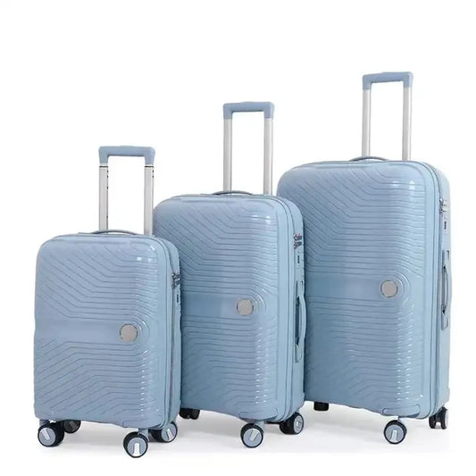 KTX-227411 PP Luggage Set - 3 Waterproof Hard Shell Travel Suitcases in 20'', 24'', and 28'' Sizes