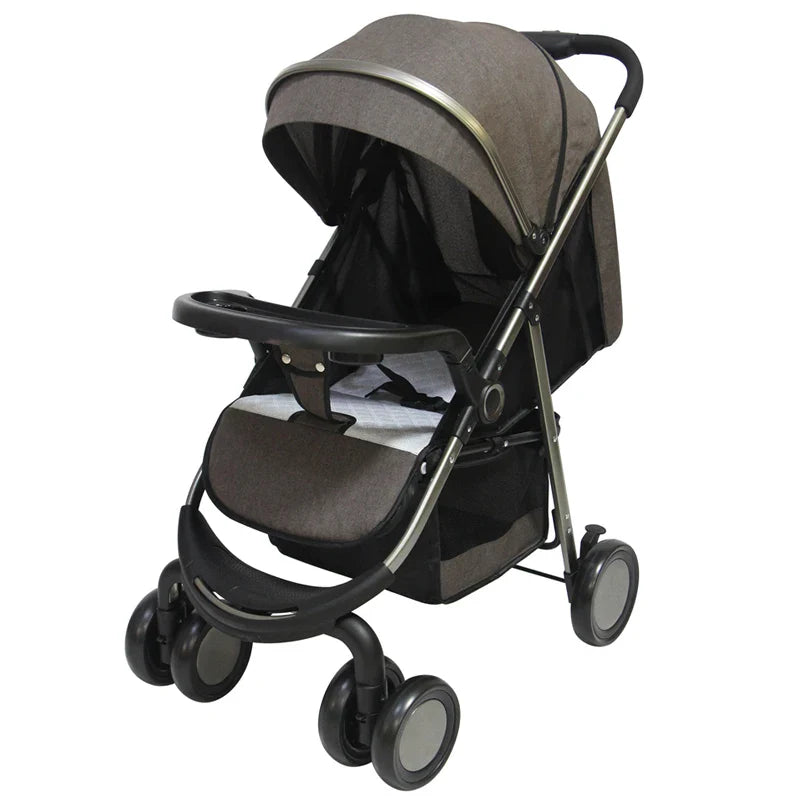 KTX-746899 Foldable Baby Stroller with Tray - Compact Travel System Pushchair for Infants