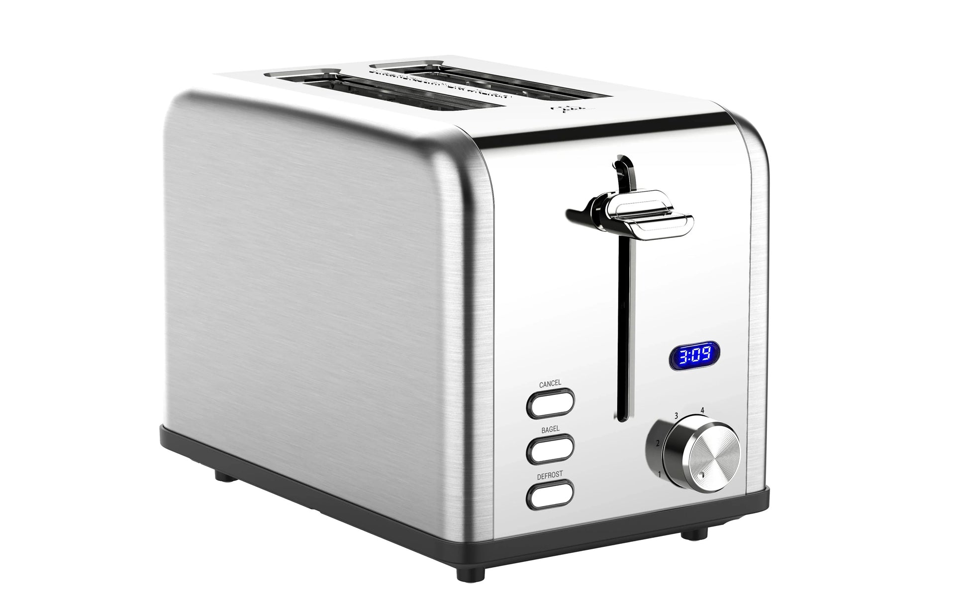 KTX-912595 Digital LED Display Stainless Steel Toaster with Countdown Timer for 2 Slices