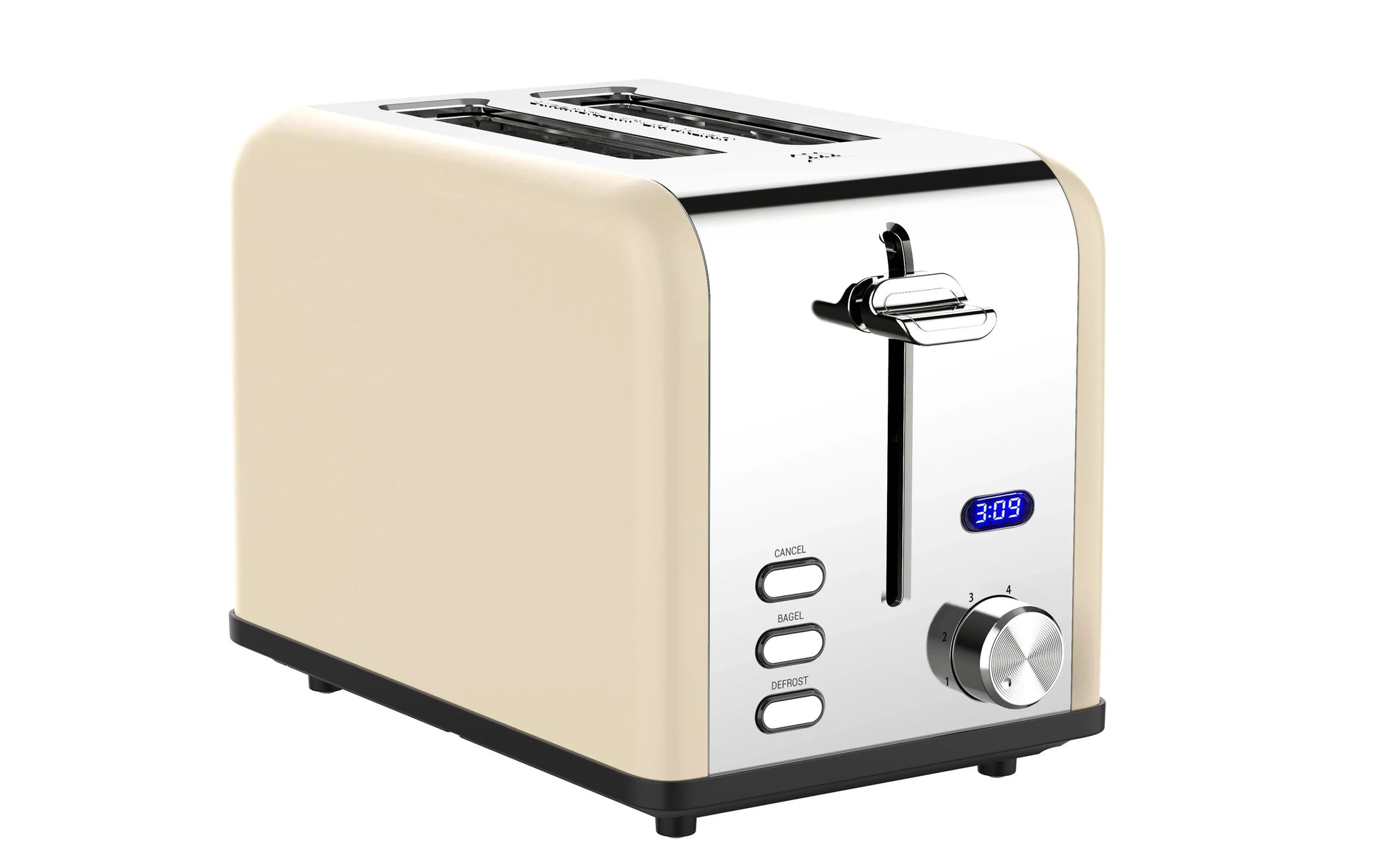 KTX-912595 Digital LED Display Stainless Steel Toaster with Countdown Timer for 2 Slices