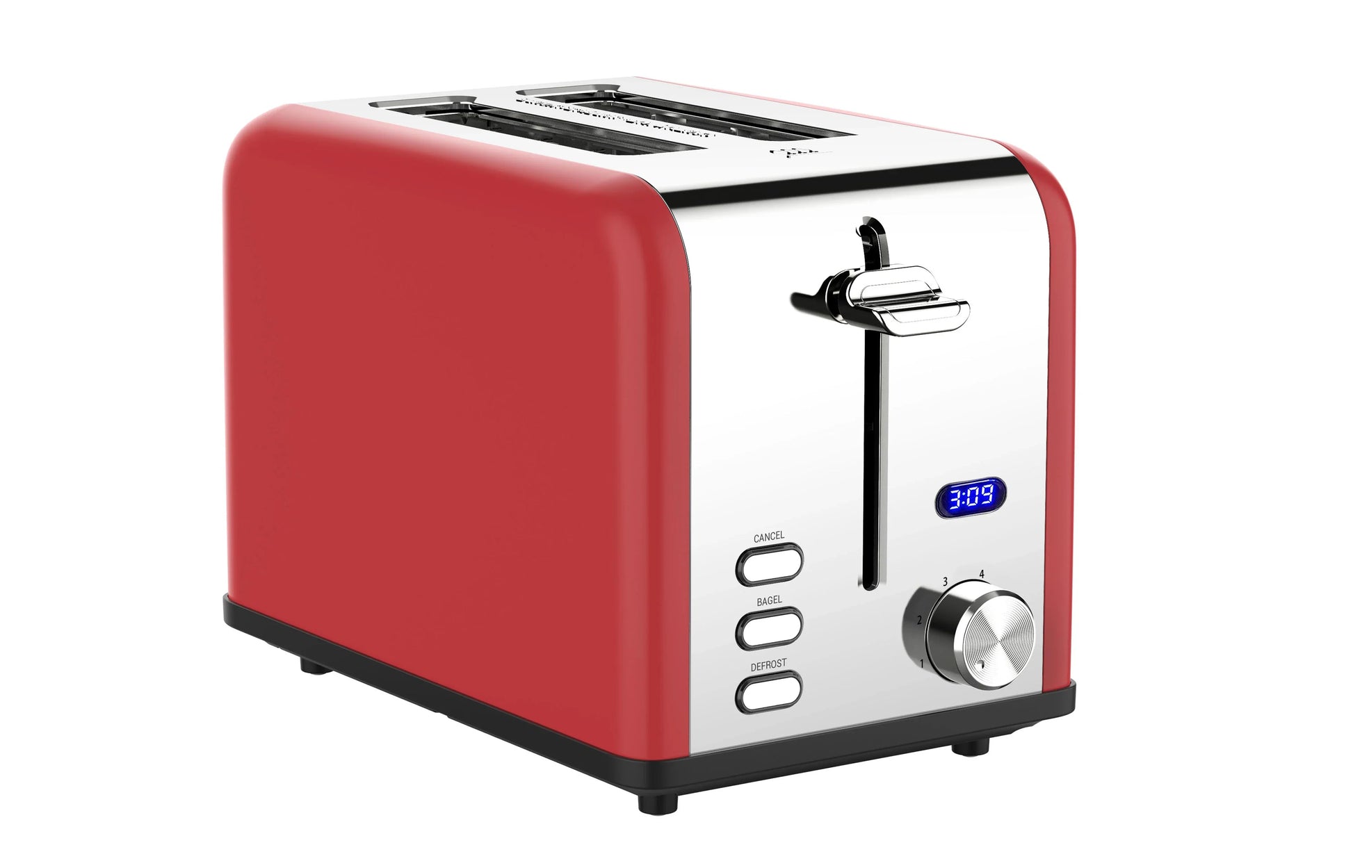 KTX-912595 Digital LED Display Stainless Steel Toaster with Countdown Timer for 2 Slices