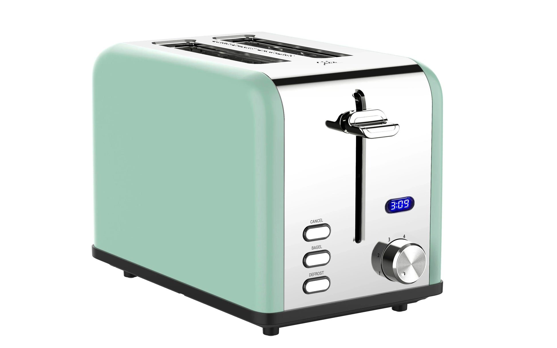 KTX-912595 Digital LED Display Stainless Steel Toaster with Countdown Timer for 2 Slices