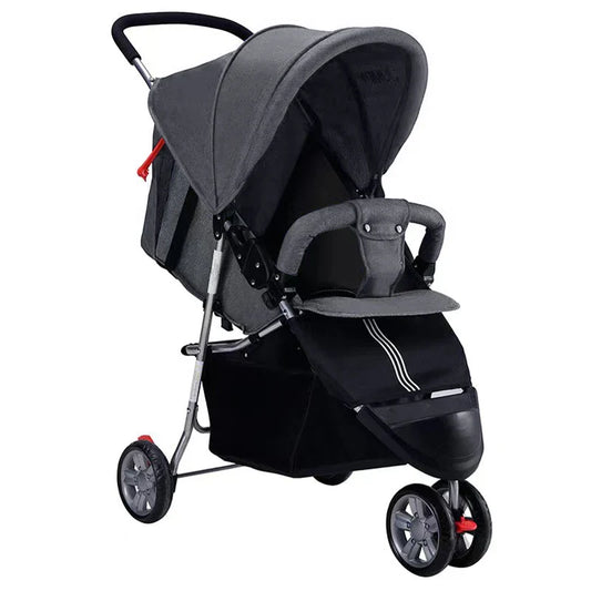 KTX-090387 Lightweight Foldable Baby Stroller with Steel Frame and Adjustable Canopy