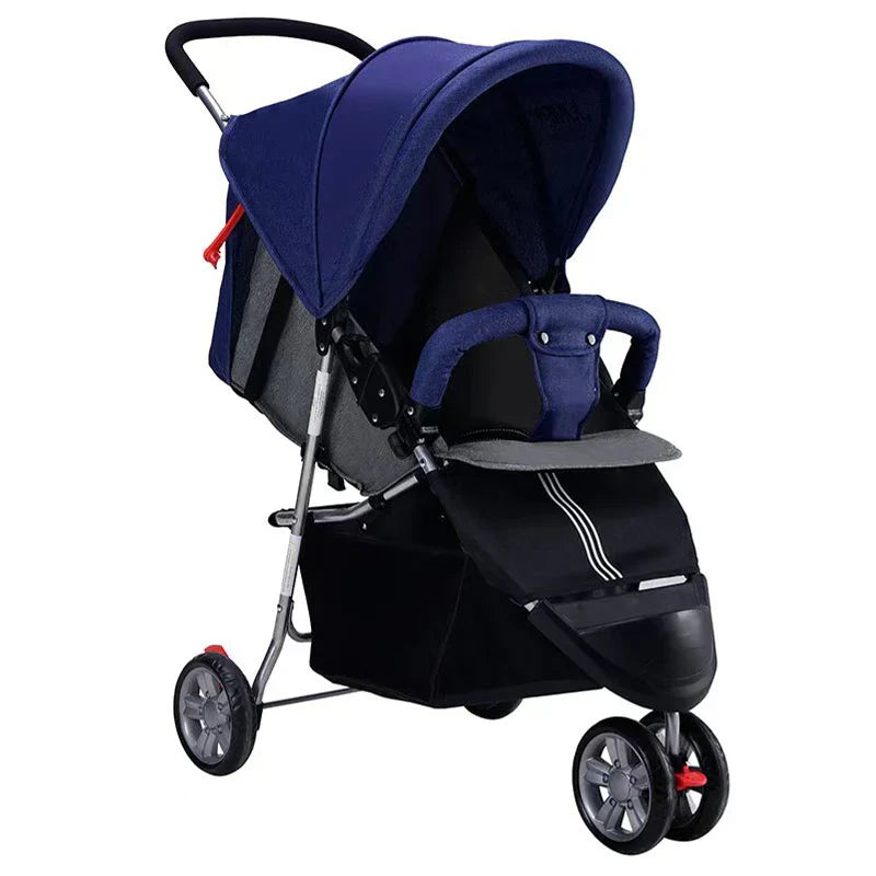 KTX-090387 Lightweight Foldable Baby Stroller with Steel Frame and Adjustable Canopy