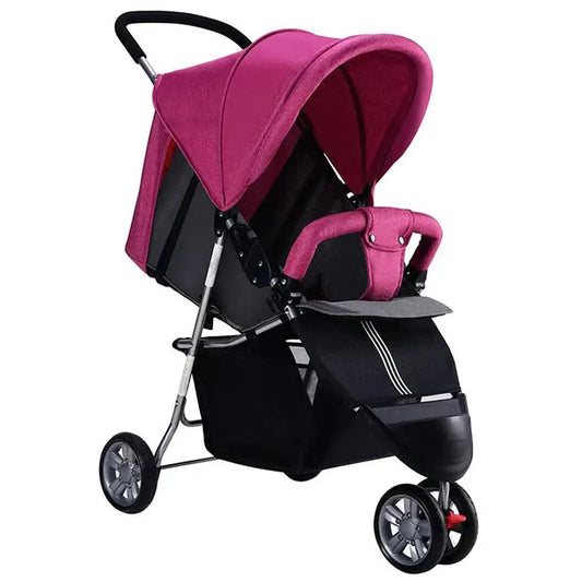 KTX-090387 Lightweight Foldable Baby Stroller with Steel Frame and Adjustable Canopy