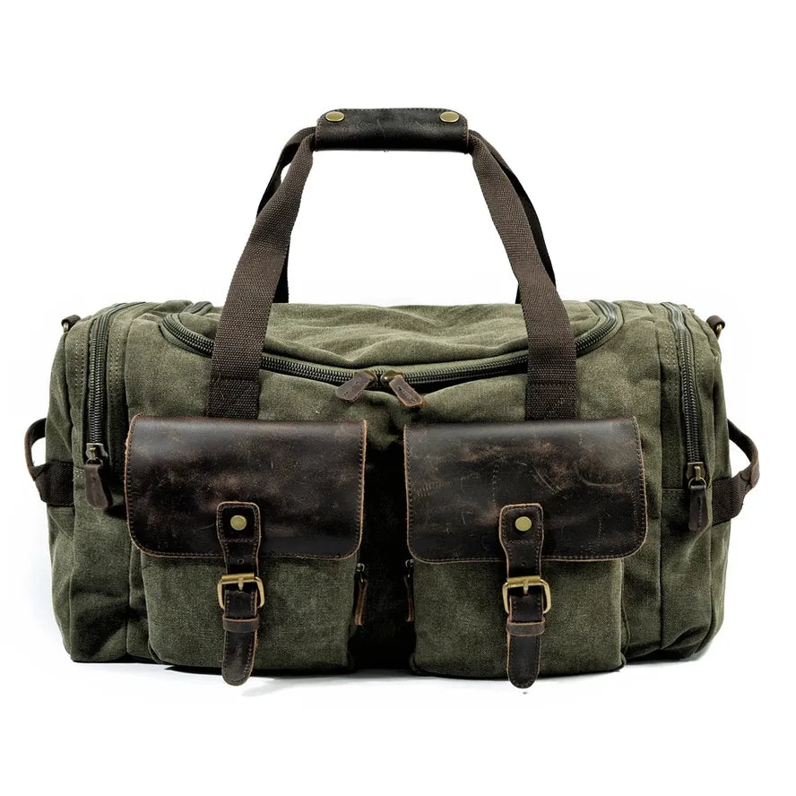 KTX-139987 Unisex Canvas Duffel Bag for Travel and Leisure with Zipper Closure and Open Compartment - Ideal for Sports and Gym Use