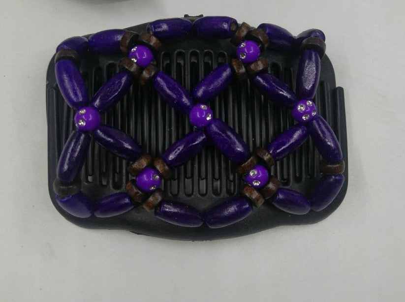 KTX-034451 Beaded Vintage Elastic Hairpin and Comb Clip for Women - Elegant Hair Accessory
