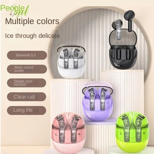 KTX-181907 Transparent Wireless Bluetooth In-Ear Headset with High Sound Quality and LED Battery Indicator