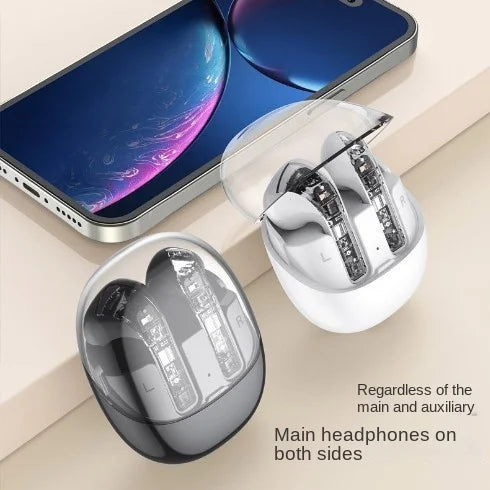 KTX-181907 Transparent Wireless Bluetooth In-Ear Headset with High Sound Quality and LED Battery Indicator