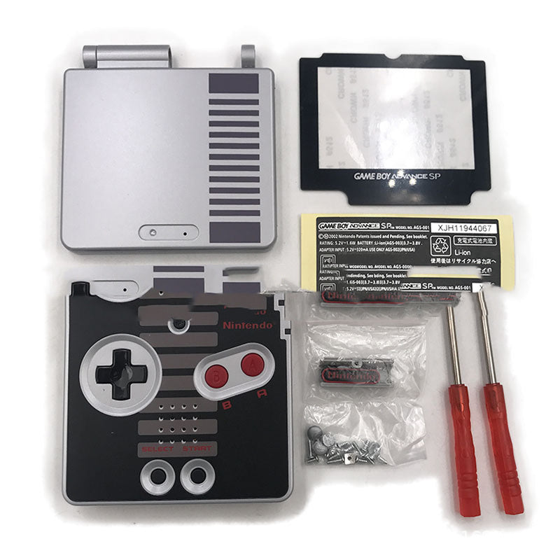 KTX-678035 Transparent Game Case for GBA SP with NES Design and Accessories