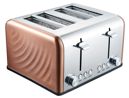 KTX-537491 Stainless Steel 4 Slice Electric Toaster with Automatic Pop-Up Function
