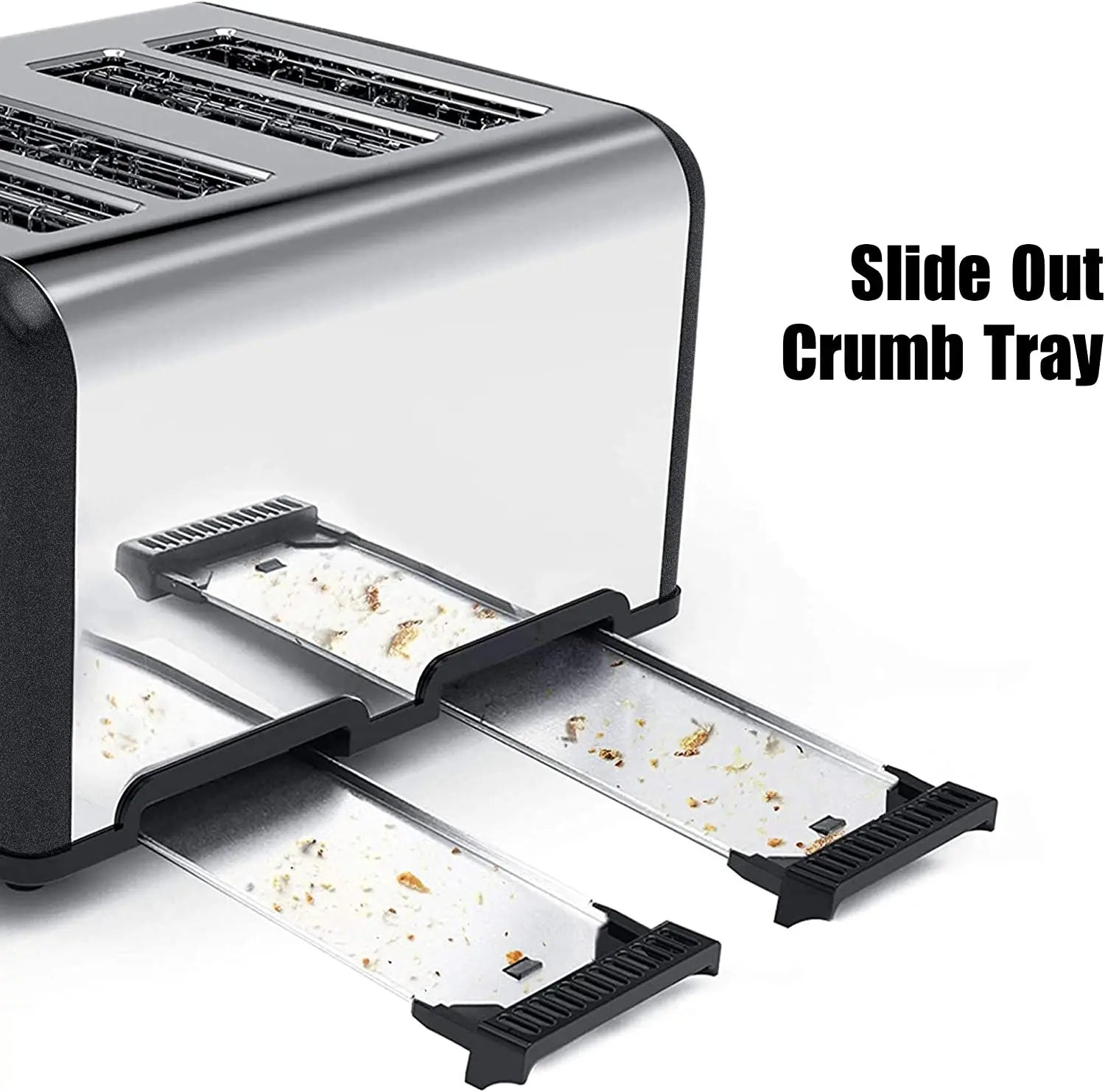 KTX-537491 Stainless Steel 4 Slice Electric Toaster with Automatic Pop-Up Function