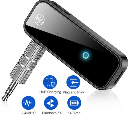 KTX-131859 Bluetooth 5.0 Audio Adapter for 3.5mm AUX - Receiver for Car, Computer, TV, Projector