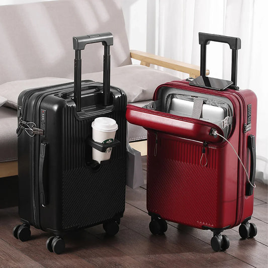 KTX-471443 Unisex Cabin Spinner Luggage with USB Port for Effortless Travel
