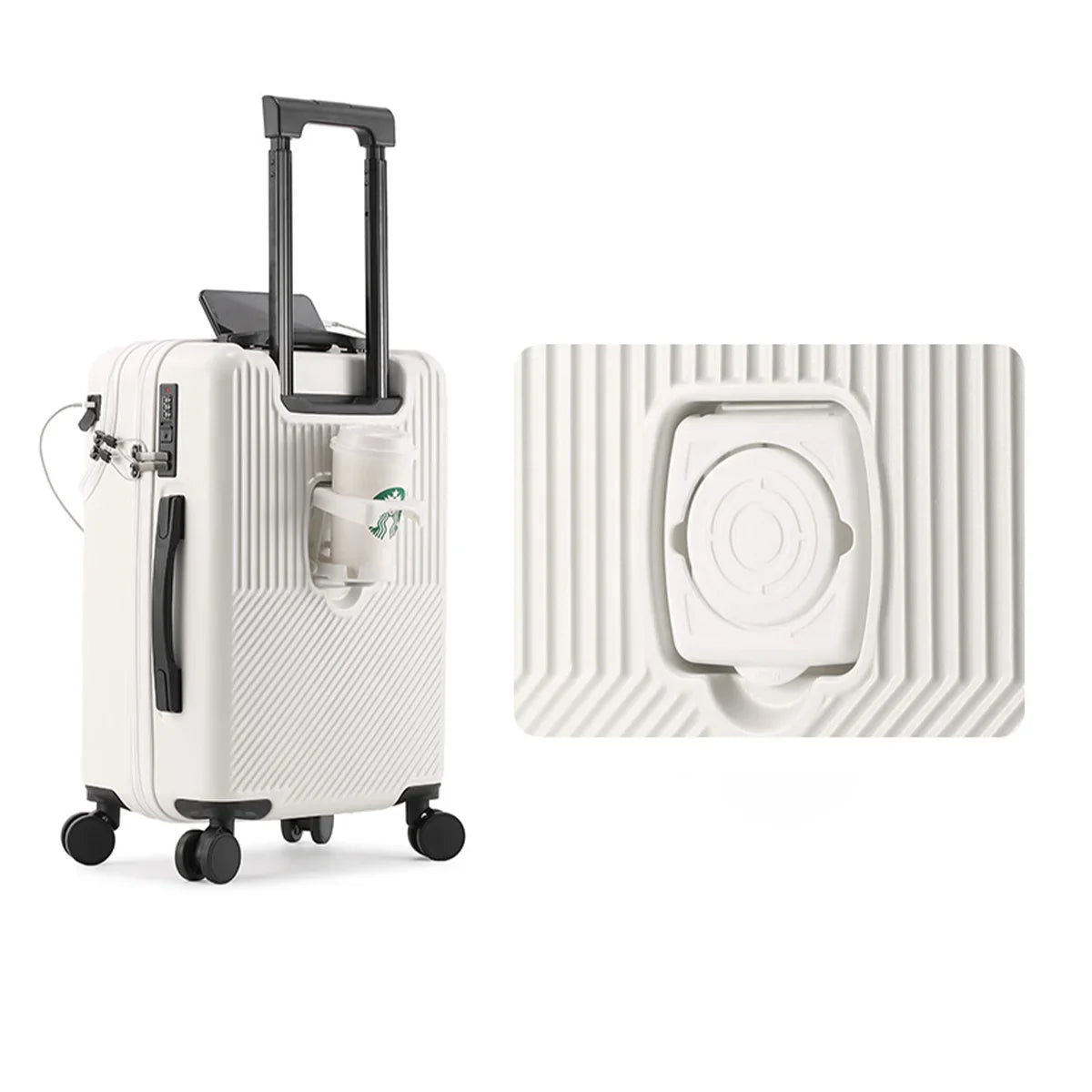 KTX-471443 Unisex Cabin Spinner Luggage with USB Port for Effortless Travel