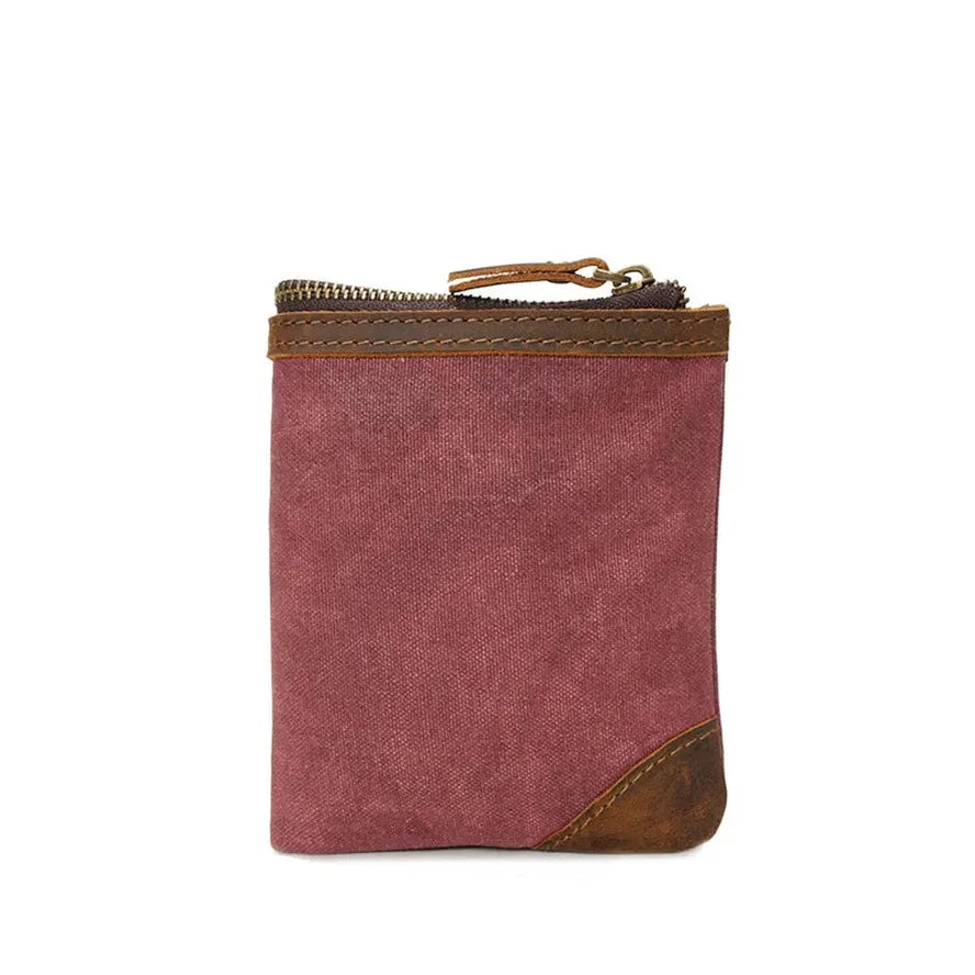KTX-136531 Handmade Retro Waterproof Oil Wax Canvas Wallet for Men - Foldable Short Design