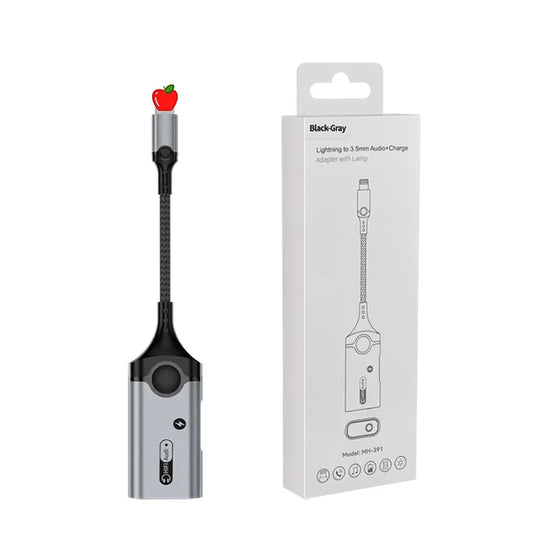 KTX-538643 Dual 2 in 1 Audio and Charging Adapter for iPhone 11-14 – 8-Pin Metal Connector