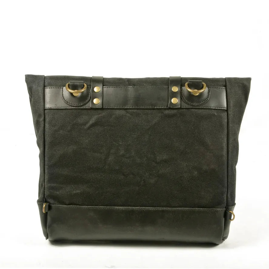 KTX-024531 Waterproof Universal Motorcycle Side Bag - Vintage Canvas Saddle Bag for Riding