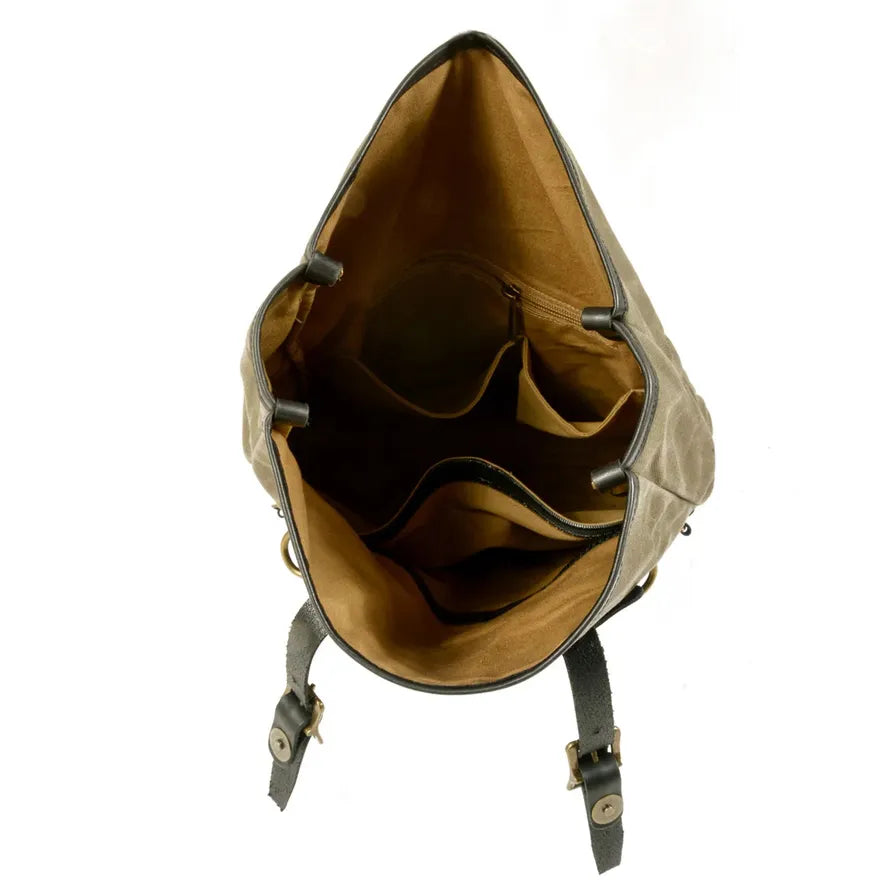 KTX-024531 Waterproof Universal Motorcycle Side Bag - Vintage Canvas Saddle Bag for Riding