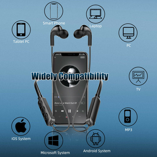 KTX-934291 Bluetooth Neck-Hanging Stereo Headset with Multi-Point Connection and Voice Control