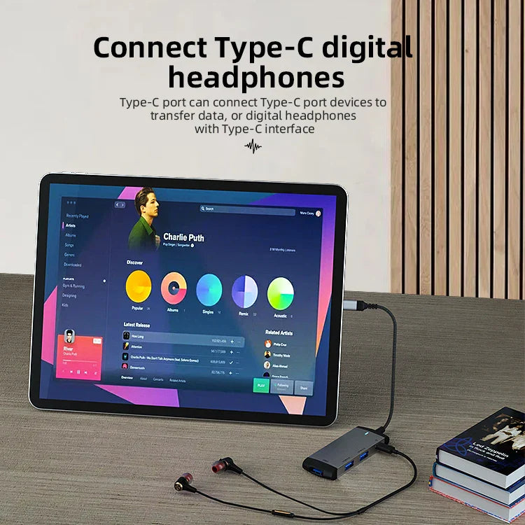 KTX-412179 High-Speed 4-in-1 USB-C Docking Station with Audio Jack and USB Hub for Laptops