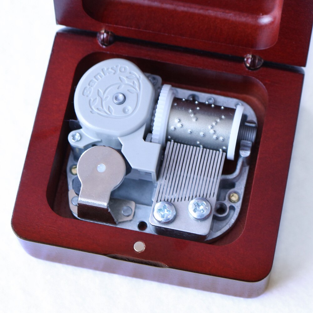 KTX-862227 Hand-Cranked Wooden Music Box with Clockwork Mechanism
