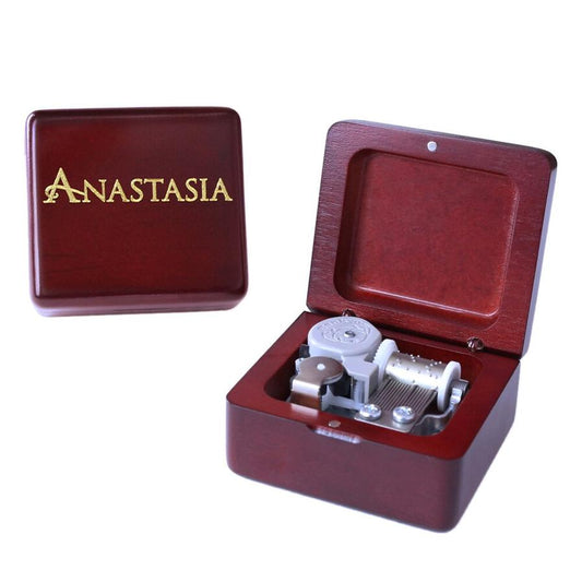 KTX-862227 Hand-Cranked Wooden Music Box with Clockwork Mechanism
