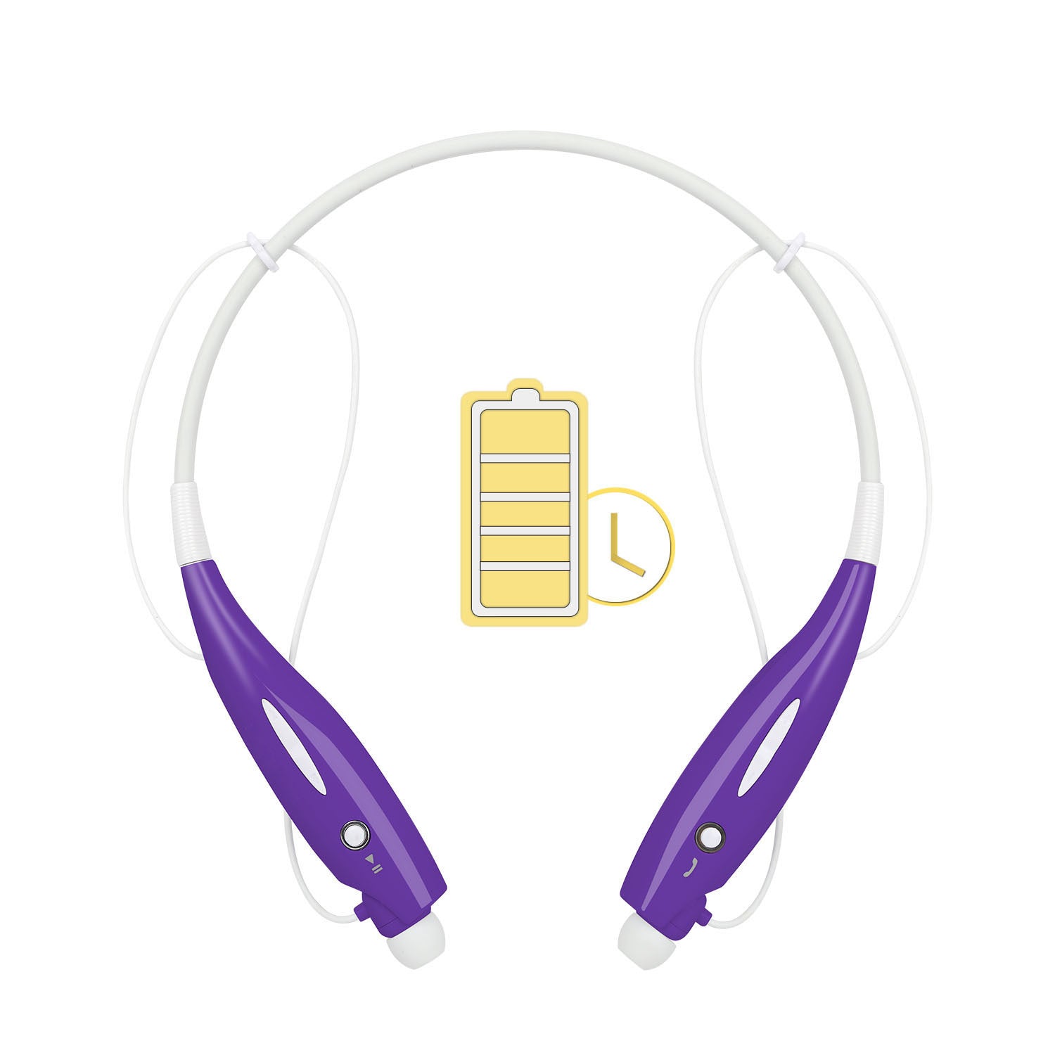 KTX-193427 Wireless Stereo Neckband Headphones with Built-in Mic, IPX4 Waterproof Earbuds, and Long Battery Life