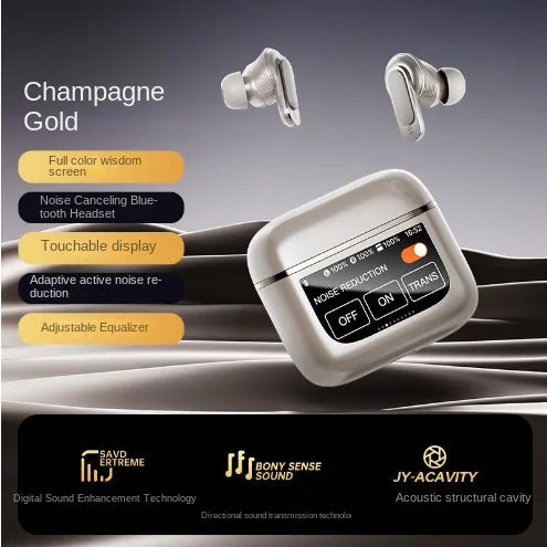 KTX-509587 Wireless Sports Headset with ANC, Long Battery Life, LED Display, Waterproof, Compatible with Android & Apple