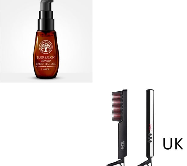KTX-139347 Multifunctional Hair Straightening Comb with Hair Care Essential Oil 40ml, Adjustable Temperature 160-210°C