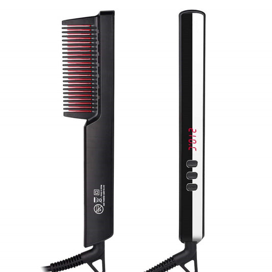 KTX-139347 Multifunctional Hair Straightening Comb with Hair Care Essential Oil 40ml, Adjustable Temperature 160-210°C