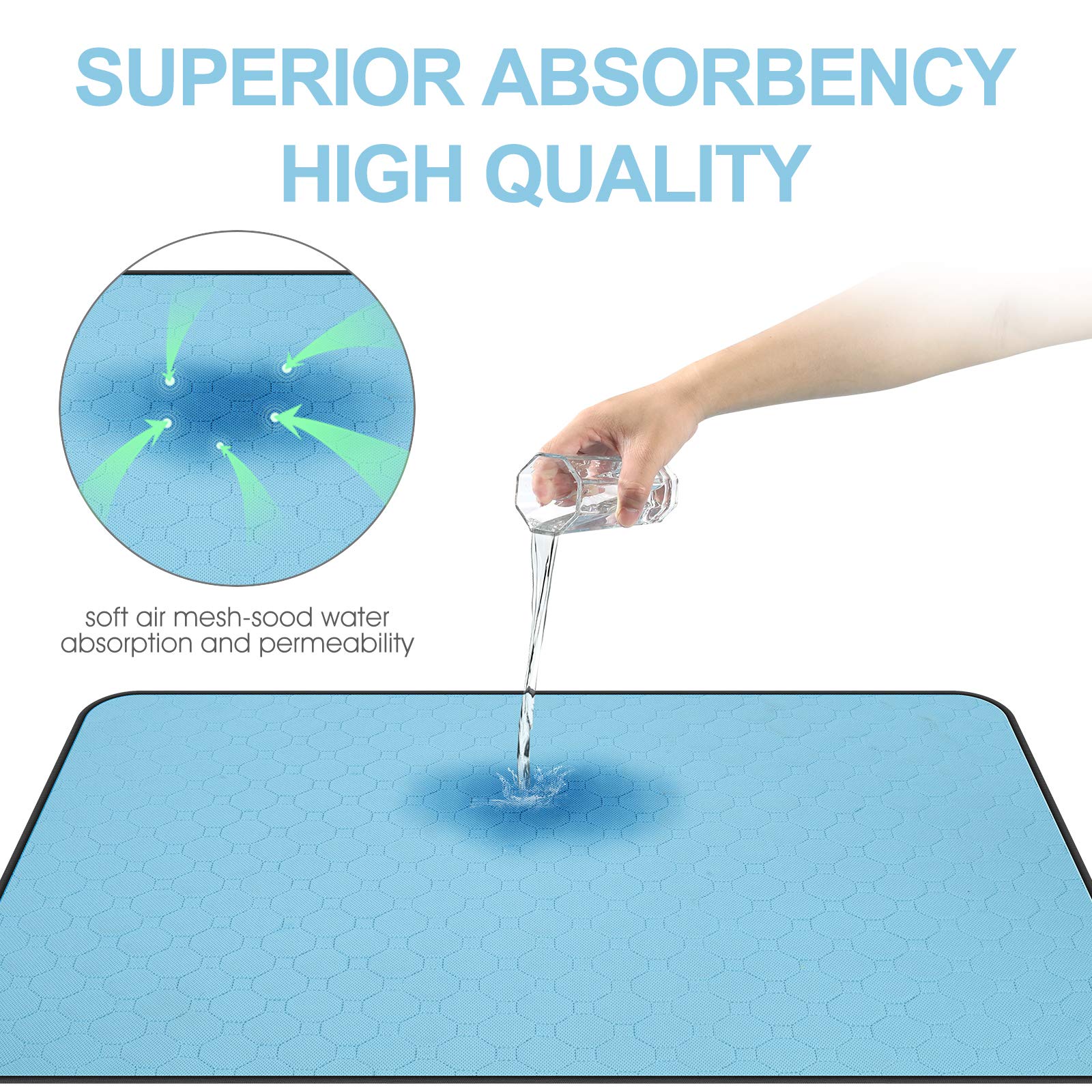 JMT-593738 Washable Waterproof Dog Urine Pad - Non-Slip Training Mat for Puppies and Cats, 89.5 x 59.2 cm, Set of 2
