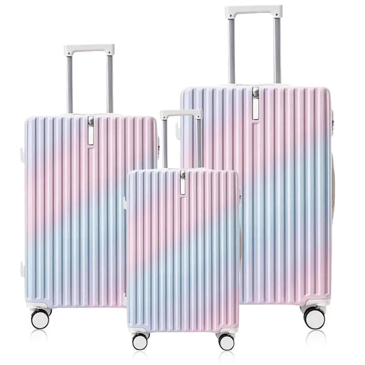 KTX-848851 Unisex Spinner Wheel Trolley Suitcase Set - 20, 24, and 28 Inch ABS Cabin Luggage Backpacks
