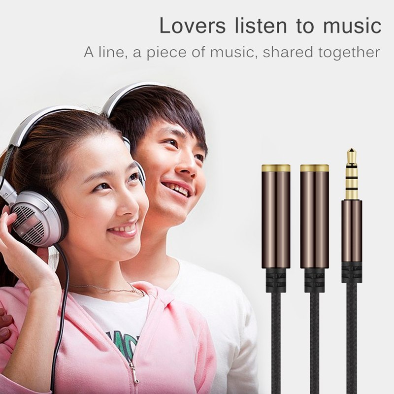 KTX-792467 3.5mm Audio Splitter Cable for Dual Headphones - Universal Y Splitter for Sharing Music