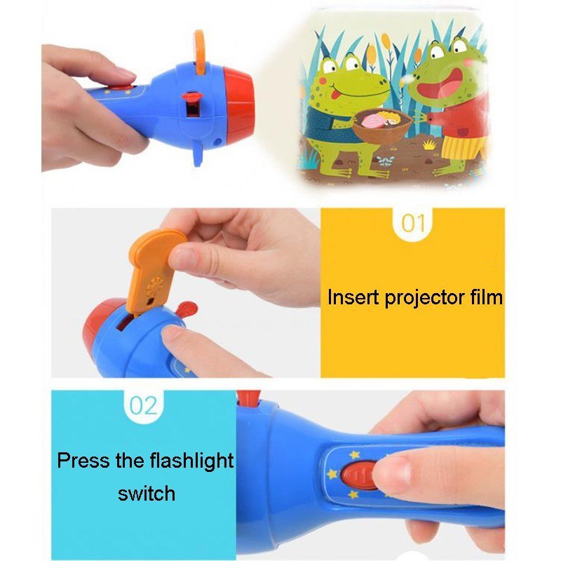 KTX-765651 Children's Storybook Projector Torch with Four Projection Discs and 32 Images for Bedtime Stories