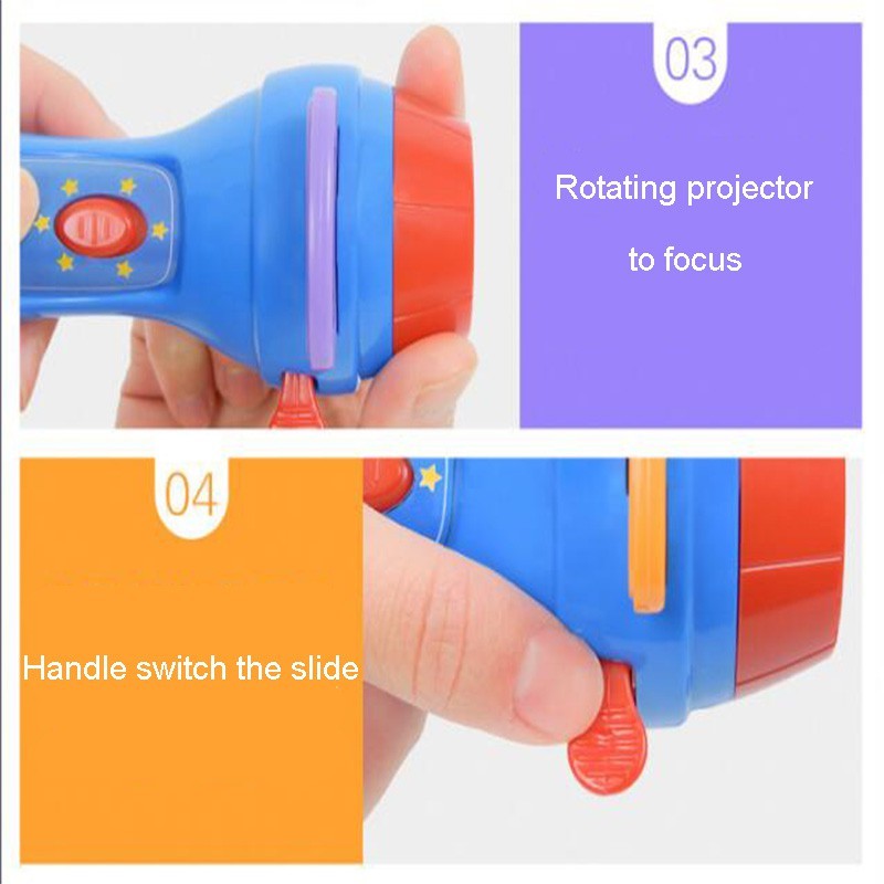 KTX-765651 Children's Storybook Projector Torch with Four Projection Discs and 32 Images for Bedtime Stories