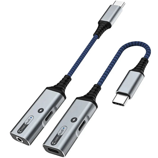 KTX-920659 Type C DAC Audio Splitter 2-in-1 Adapter for Type C Devices to 3.5mm Headphone Jack