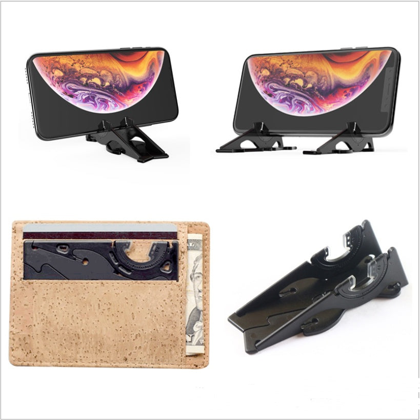 KTX-270227 Universal Lazy Bracket Mobile Phone Holder - Black Plastic Desktop Accessory