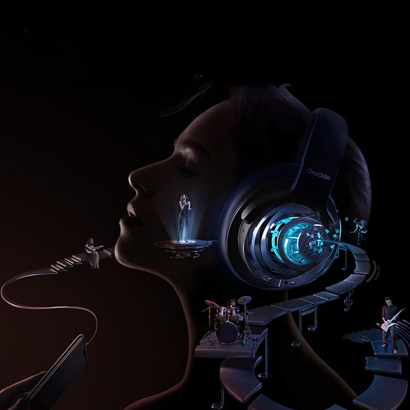 KTX-588947 Oneodio Wireless Bluetooth Headset with Active Noise Cancellation and Subwoofer, Dual Purpose Wired and Bluetooth Connectivity