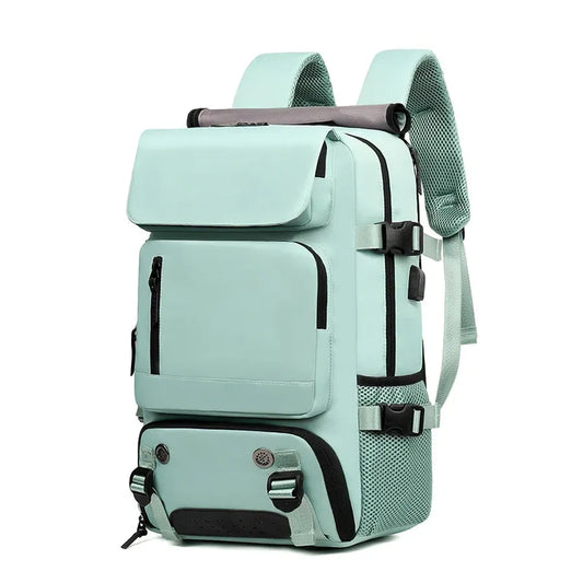 KTX-476883 Waterproof 17 Inch Laptop Backpack with Shoe Compartment and USB Charging Port
