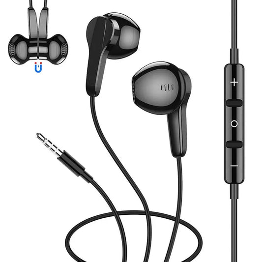 KTX-082195 Wired 3.5mm Earphones with Microphone and Super Bass for iPhone and Samsung Devices